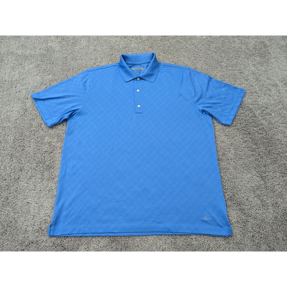 Greg Norman Polo Shirt Mens Extra Large Short Sleeve Blue Golf Casual